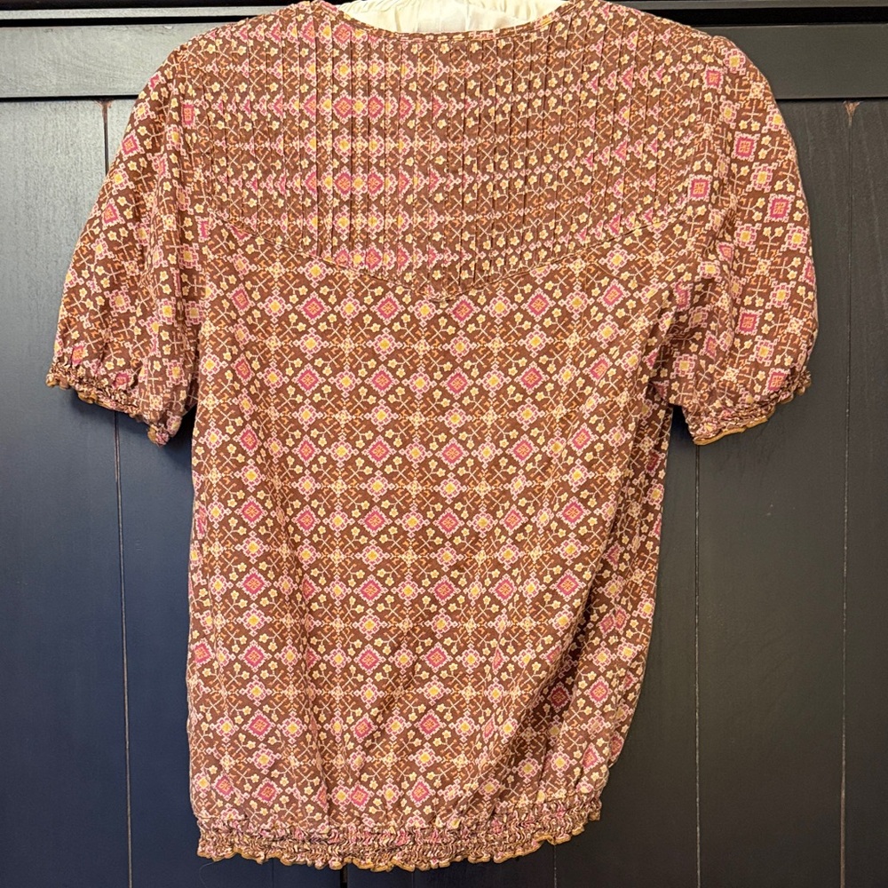 Sanctuary Pink and Brown Geometric Blouse - Picture 5 of 5
